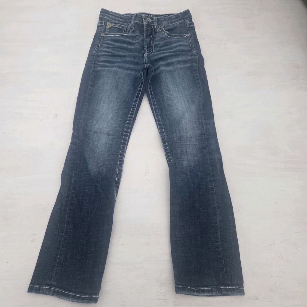 Salvage Supply Co. Buckle Jeans Youth 14 Reckless Straight Stretch Embroidered